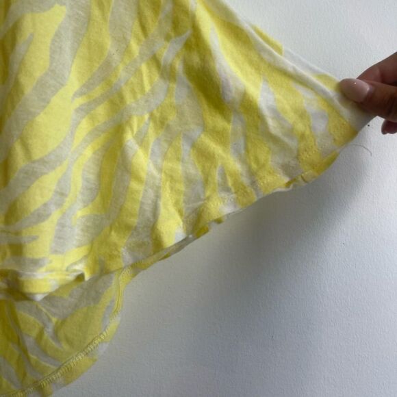 Zebra Striped Yellow Poncho Top / Beach Coverup - Small - Picture 4 of 5